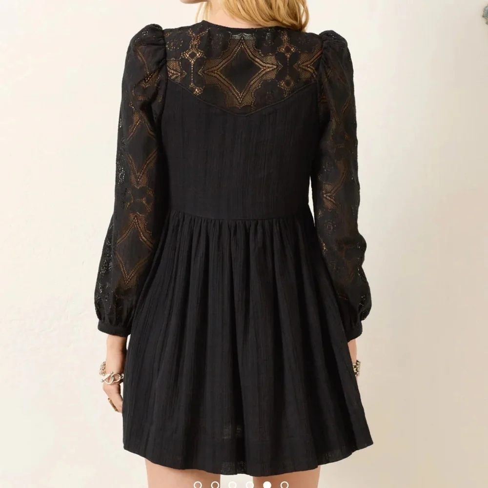 Alix of Bohemian Black Winslow Shadow Lace Dress